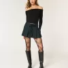 Mid-Rise Pleated Mini Skort