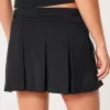 Mid-Rise Pleated Mini Skort