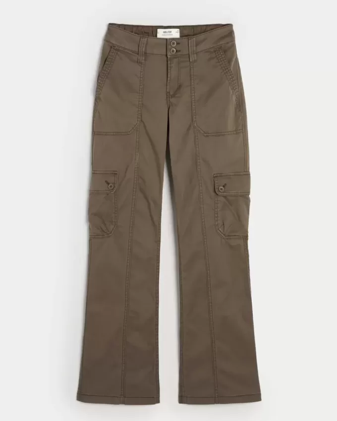 Mid-Rise Relaxed Cargo Boot Pants