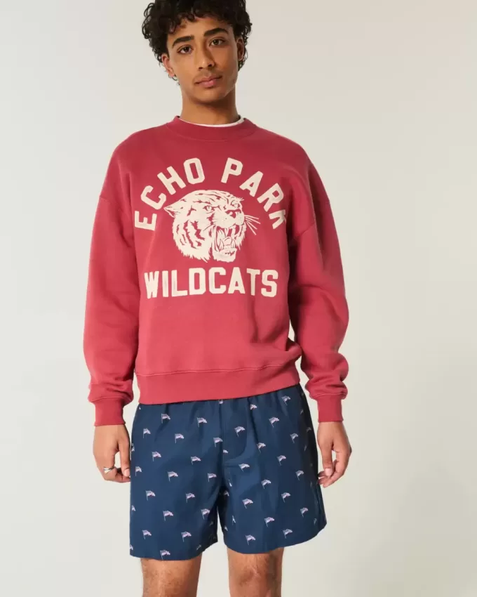 Mid-Thigh American Flag Pattern Pull-On Shorts Mid-Thigh American Flag Pattern Pull-On Shorts