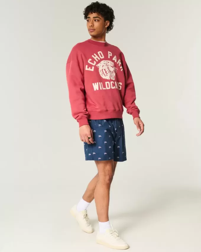 Mid-Thigh American Flag Pattern Pull-On Shorts Mid-Thigh American Flag Pattern Pull-On Shorts