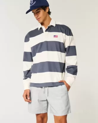 Mid-Thigh Linen-Blend Pull-On Shorts