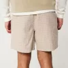 Mid-Thigh Linen-Blend Pull-On Shorts