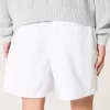Mid-Thigh Linen-Blend Pull-On Shorts