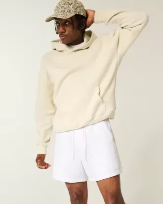 Mid-Thigh Linen-Blend Seersucker Shorts