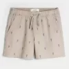 Mid-Thigh Lobster Pattern Pull-On Shorts