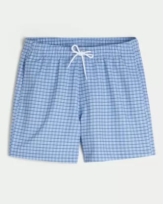 Mid-Thigh Seersucker Volley Swim Shorts