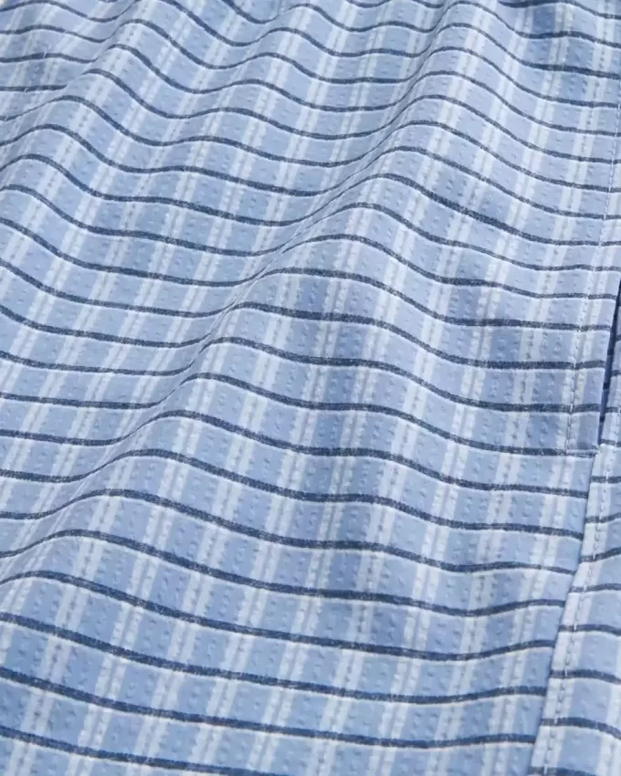 Mid-Thigh Seersucker Volley Swim Shorts