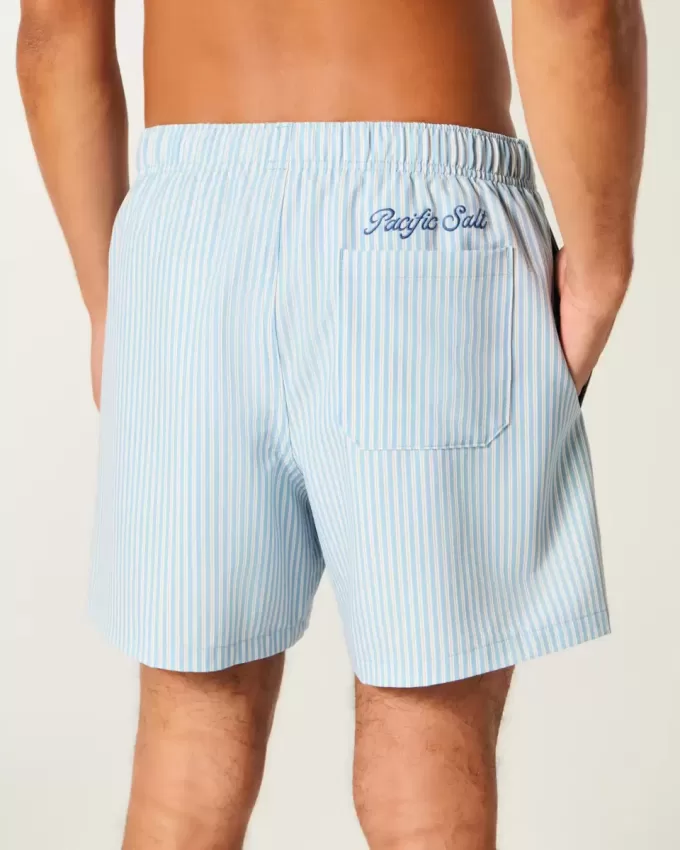 Mid-Thigh Seersucker Volley Swim Shorts Mid-Thigh Seersucker Volley Swim Shorts