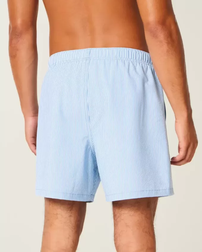 Mid-Thigh Seersucker Volley Swim Shorts
