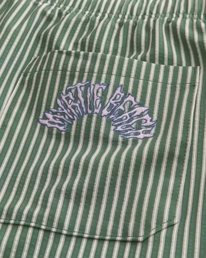 Mid-Thigh Seersucker Volley Swim Shorts Mid-Thigh Seersucker Volley Swim Shorts