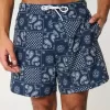 Mid-Thigh Seersucker Volley Swim Trunks