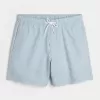 Mid-Thigh Seersucker Volley Swim Trunks
