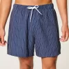 Mid-Thigh Seersucker Volley Swim Trunks