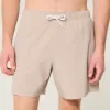 Mid-Thigh Seersucker Volley Swim Trunks