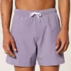 Mid-Thigh Seersucker Volley Swim Trunks