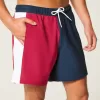 Mid-Thigh Seersucker Volley Swim Trunks