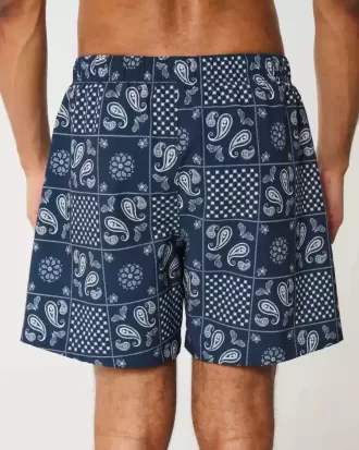 Mid-Thigh Seersucker Volley Swim Trunks