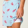 Mid-Thigh Seersucker Volley Swim Trunks