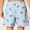 Mid-Thigh Seersucker Volley Swim Trunks