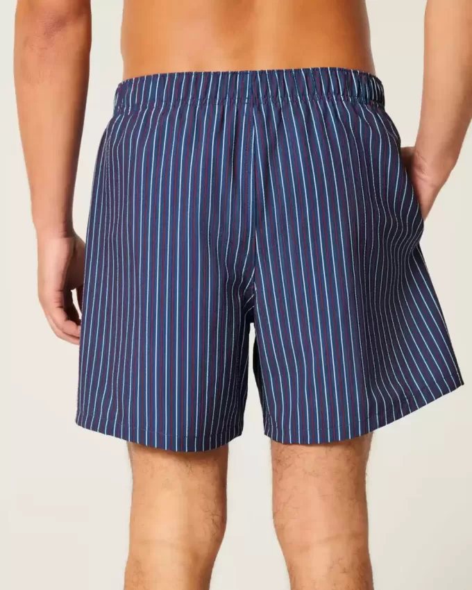 Mid-Thigh Seersucker Volley Swim Trunks