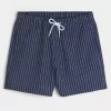 Mid-Thigh Seersucker Volley Swim Trunks