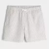 Mid-Thigh Seersucker Volley Swim Trunks