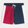 Mid-Thigh Seersucker Volley Swim Trunks