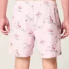 Mid-Thigh Seersucker Volley Swim Trunks