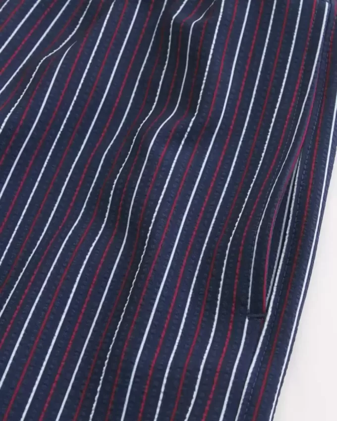 Mid-Thigh Seersucker Volley Swim Trunks