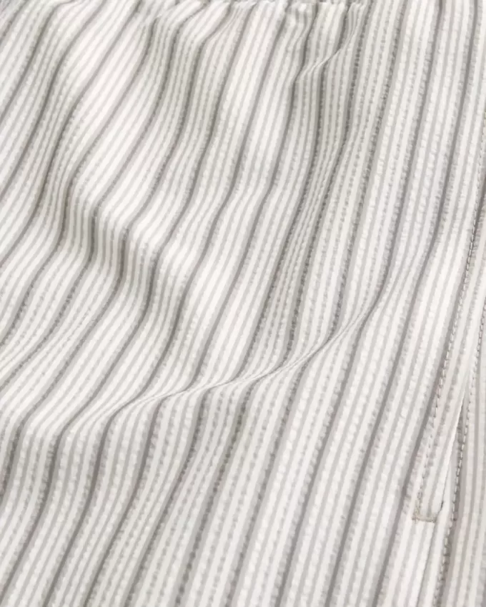 Mid-Thigh Seersucker Volley Swim Trunks