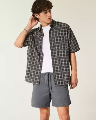Mid-Thigh Twill Pull-On Shorts