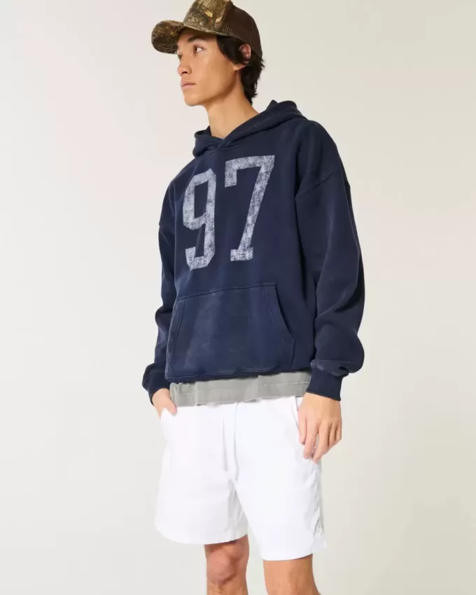 Mid-Thigh Twill Pull-On Shorts