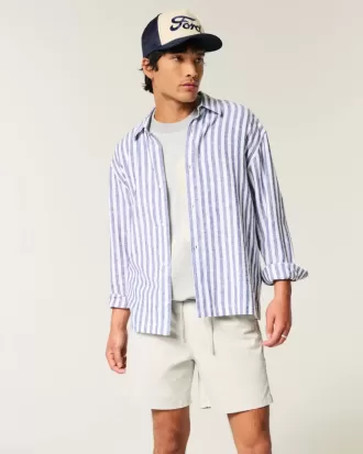 Mid-Thigh Twill Pull-On Shorts