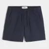 Mid-Thigh Twill Pull-On Shorts