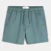 Mid-Thigh Twill Pull-On Shorts