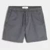 Mid-Thigh Twill Pull-On Shorts