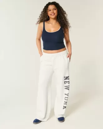 New York Graphic Wide-Leg Sweatpants