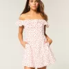 Off-the-Shoulder A-Line Ruffle Mini Dress