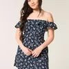 Off-the-Shoulder A-Line Ruffle Mini Dress