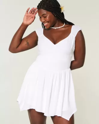 Off-the-Shoulder Asymmetrical Hem Mini Dress