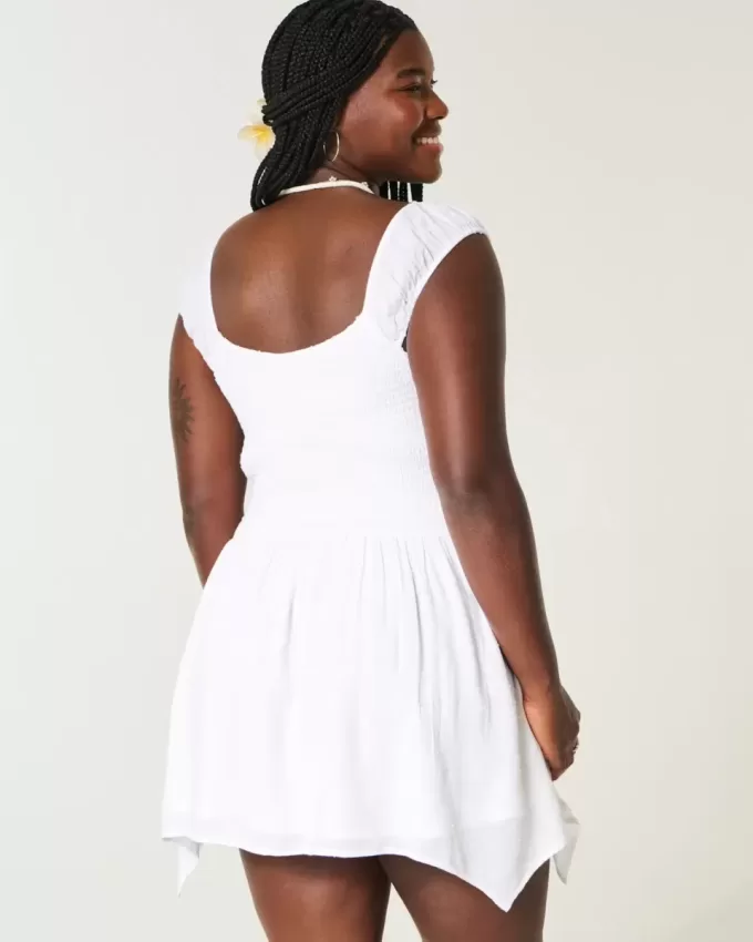 Off-the-Shoulder Asymmetrical Hem Mini Dress