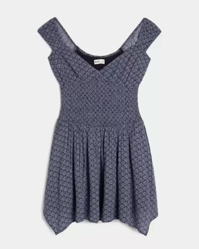 Off-the-Shoulder Asymmetrical Hem Mini Dress