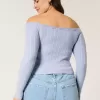 Off-the-Shoulder Cable-Knit Sweater