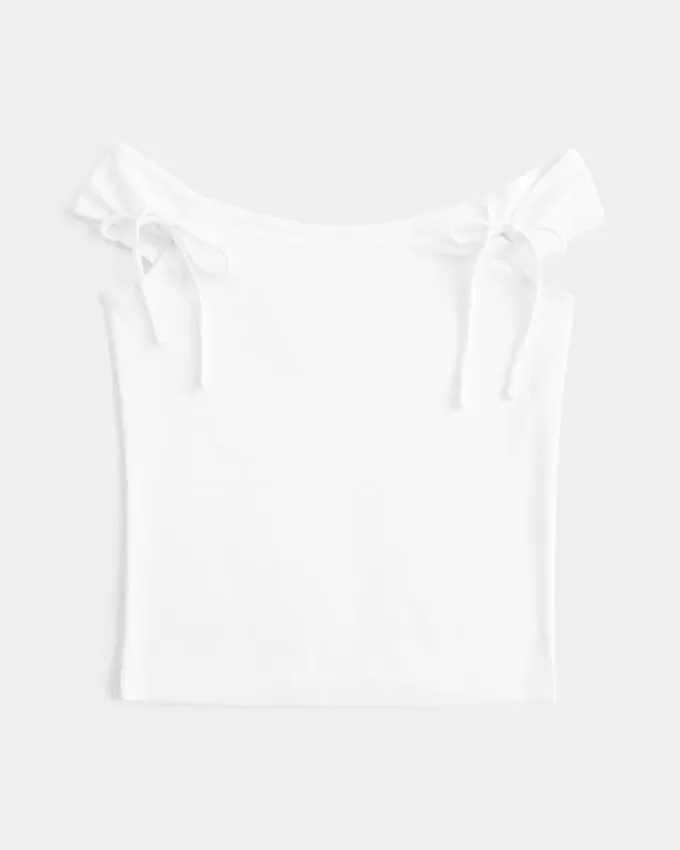 Off-the-Shoulder Tie Sleeve Top