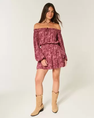 On/Off-the-Shoulder Woven Dress