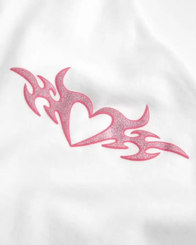 One-Shoulder Heart Graphic Tank