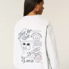 Oversized Class of 2025 Grad Graphic Crew Sweatshirt