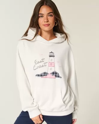 Oversized East Coast Graphic Hoodie