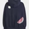 Oversized Fruit Graphic Hoodie